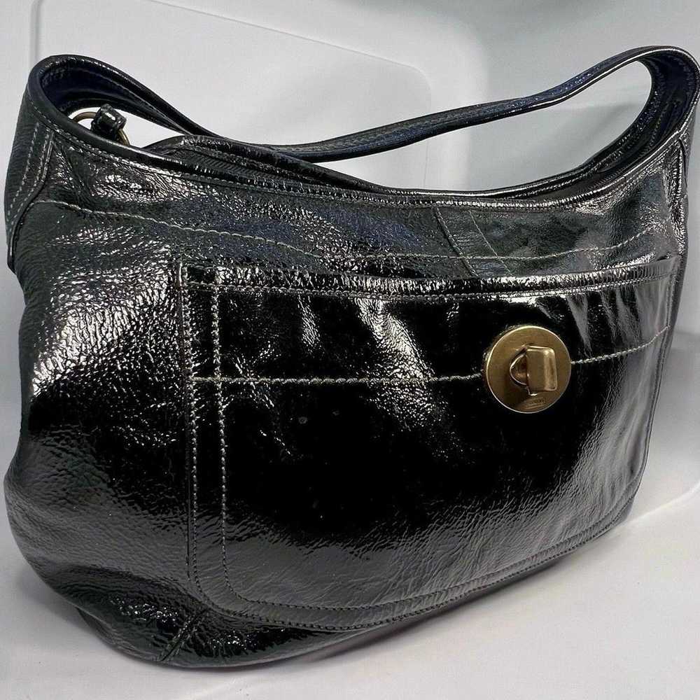 Coach Black Leather VINTAGE 1993 Handbag Purse GUC - image 1