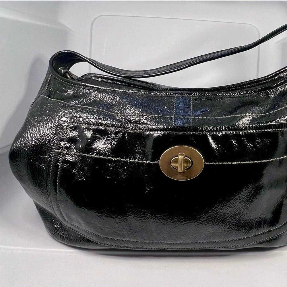 Coach Black Leather VINTAGE 1993 Handbag Purse GUC - image 2