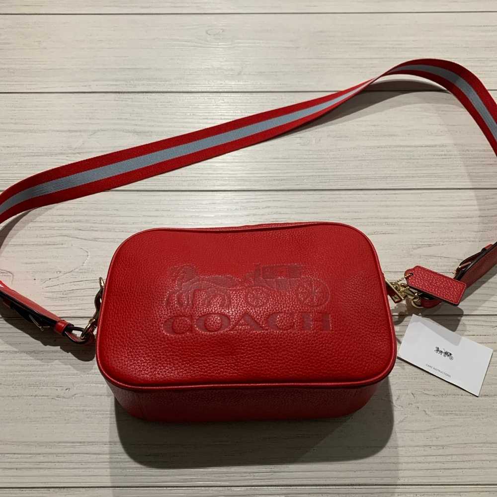 Coach Crossbody, red leather stagecoach - image 1