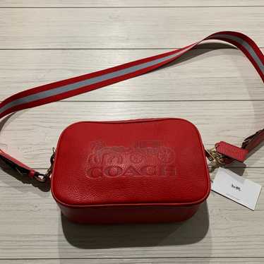 Coach Crossbody, red leather stagecoach - image 1