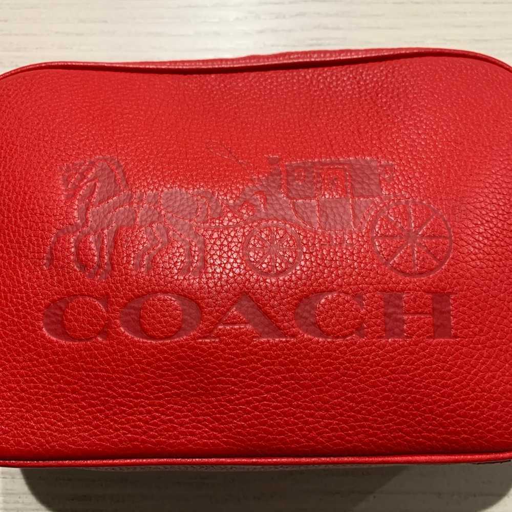 Coach Crossbody, red leather stagecoach - image 2