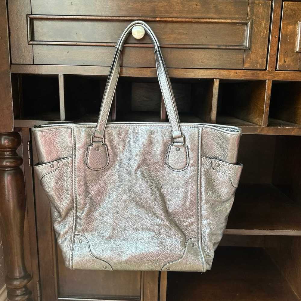 Silver metallic Coach bag - image 2