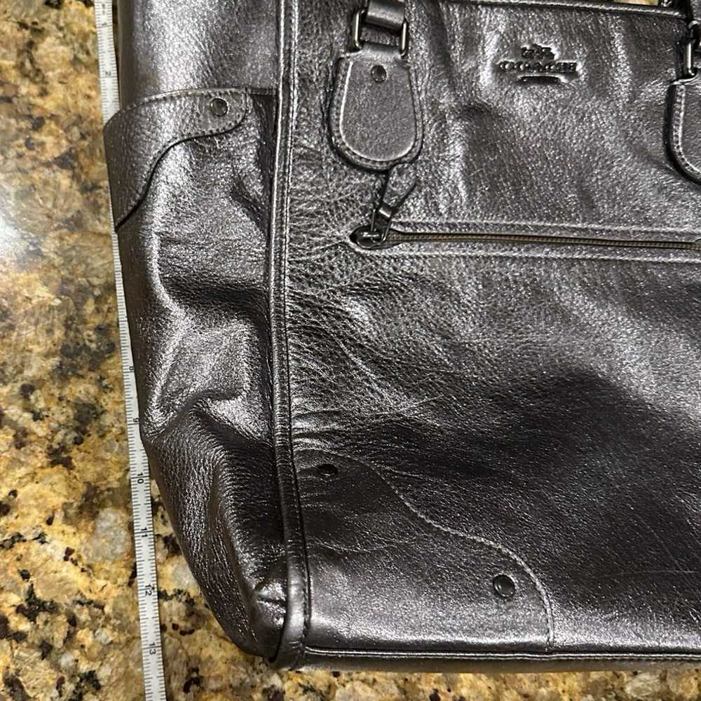 Silver metallic Coach bag - image 6