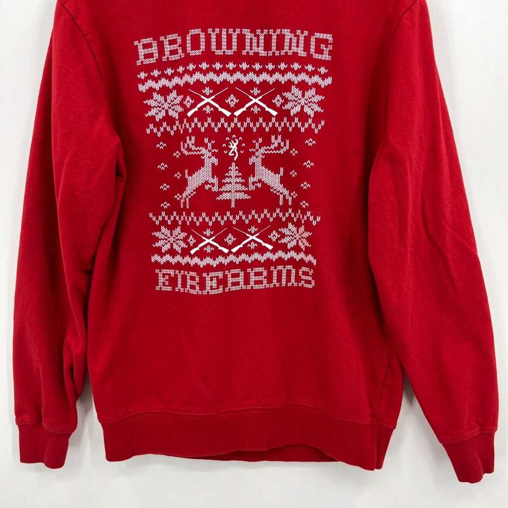 Vintage Browning Christmas Sweater Men's L Red Fi… - image 3