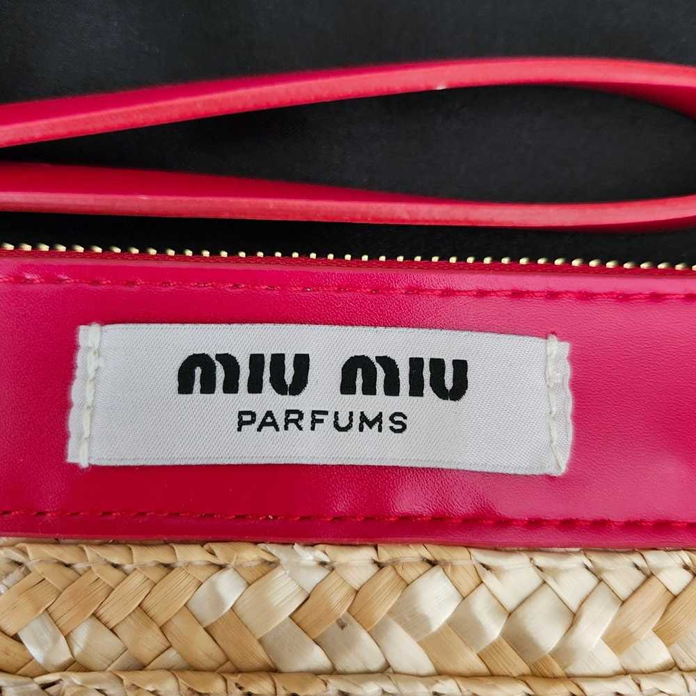 Miu Miu Novelty Straw Logo Pouch - image 2