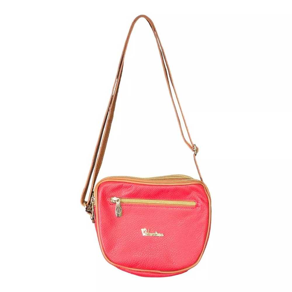 Valentina Crossbody Shoulder Handbag Red Tan Leat… - image 1