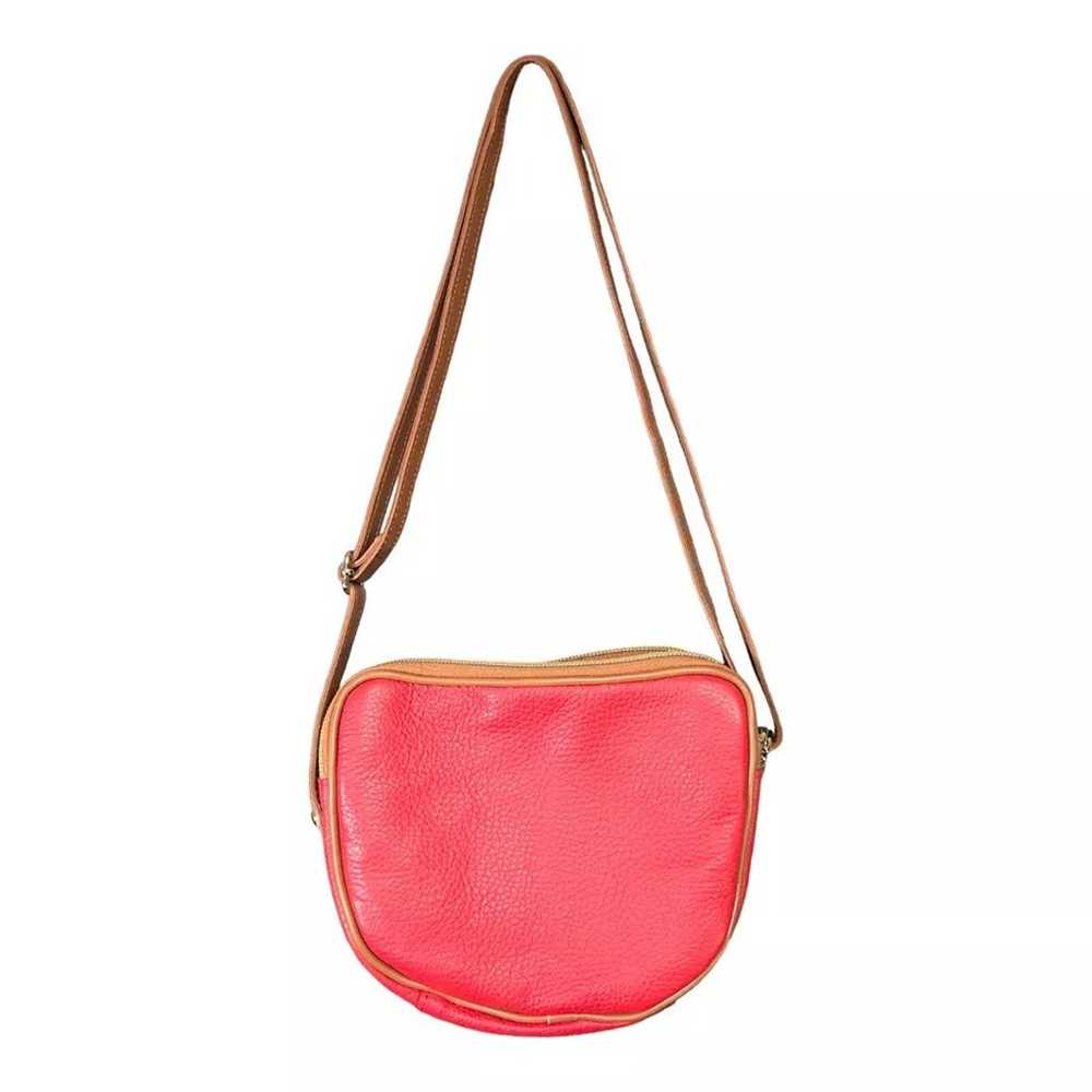 Valentina Crossbody Shoulder Handbag Red Tan Leat… - image 2