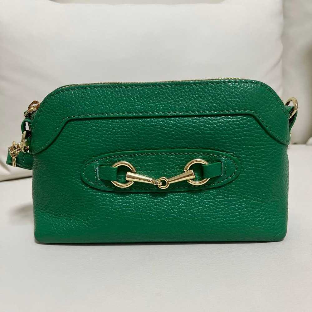 【AULENTTI】Bit Mini Pouch Green Genuine Leather - image 4