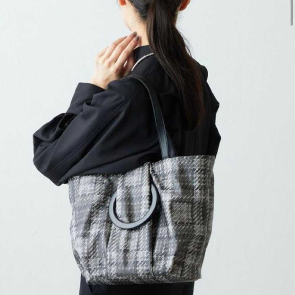 earPAPILLONNER Retro Pop Tote Bag Check Gray Larg… - image 1