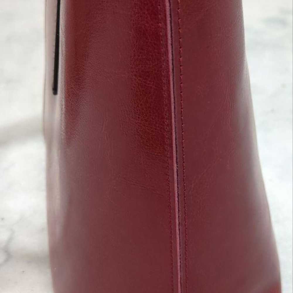 K Ladies Genuine Leather Wine Red Shoulder A4 Lig… - image 6