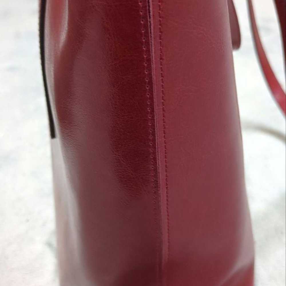 K Ladies Genuine Leather Wine Red Shoulder A4 Lig… - image 7