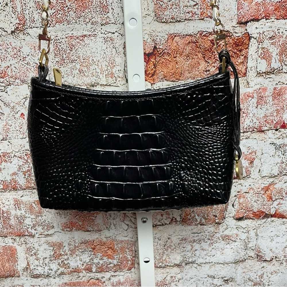 Brahmin Bukka Small Black Croc Leather Crossbody … - image 2