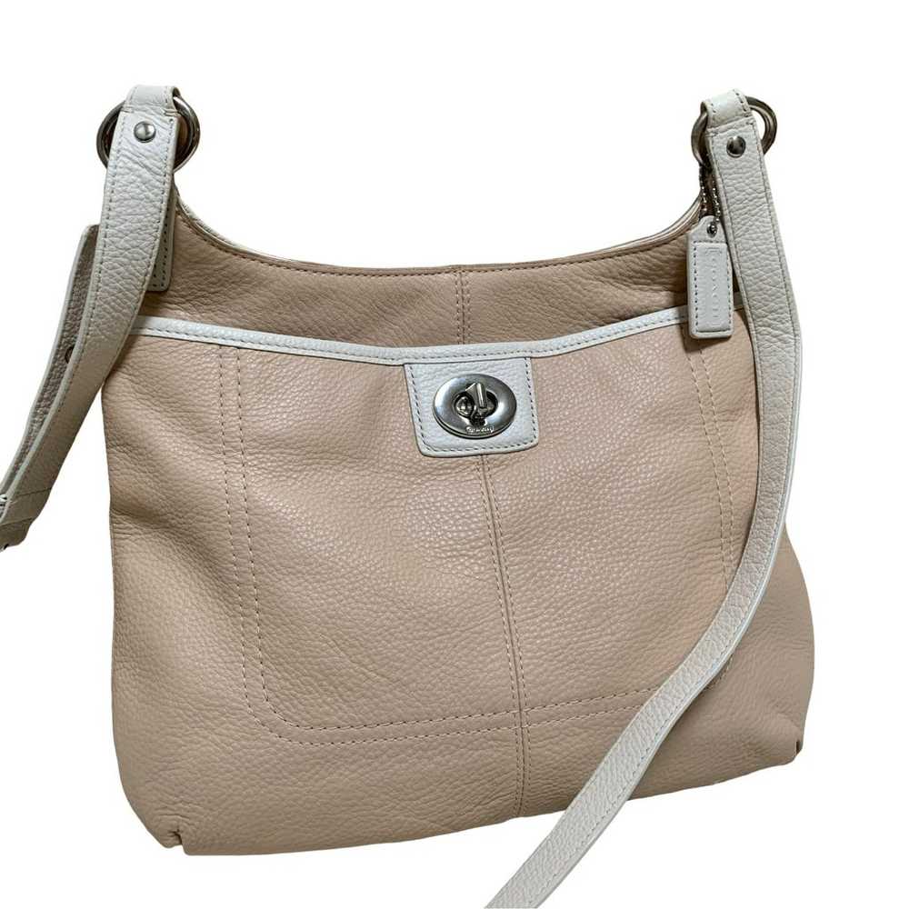 COACH PENELOPE Nude Beige & White Turnlock Hippie… - image 12