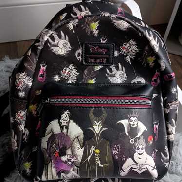 Disney Villains Flames & Villains AOP Loungefly Mini Backpack on sale W Wallet