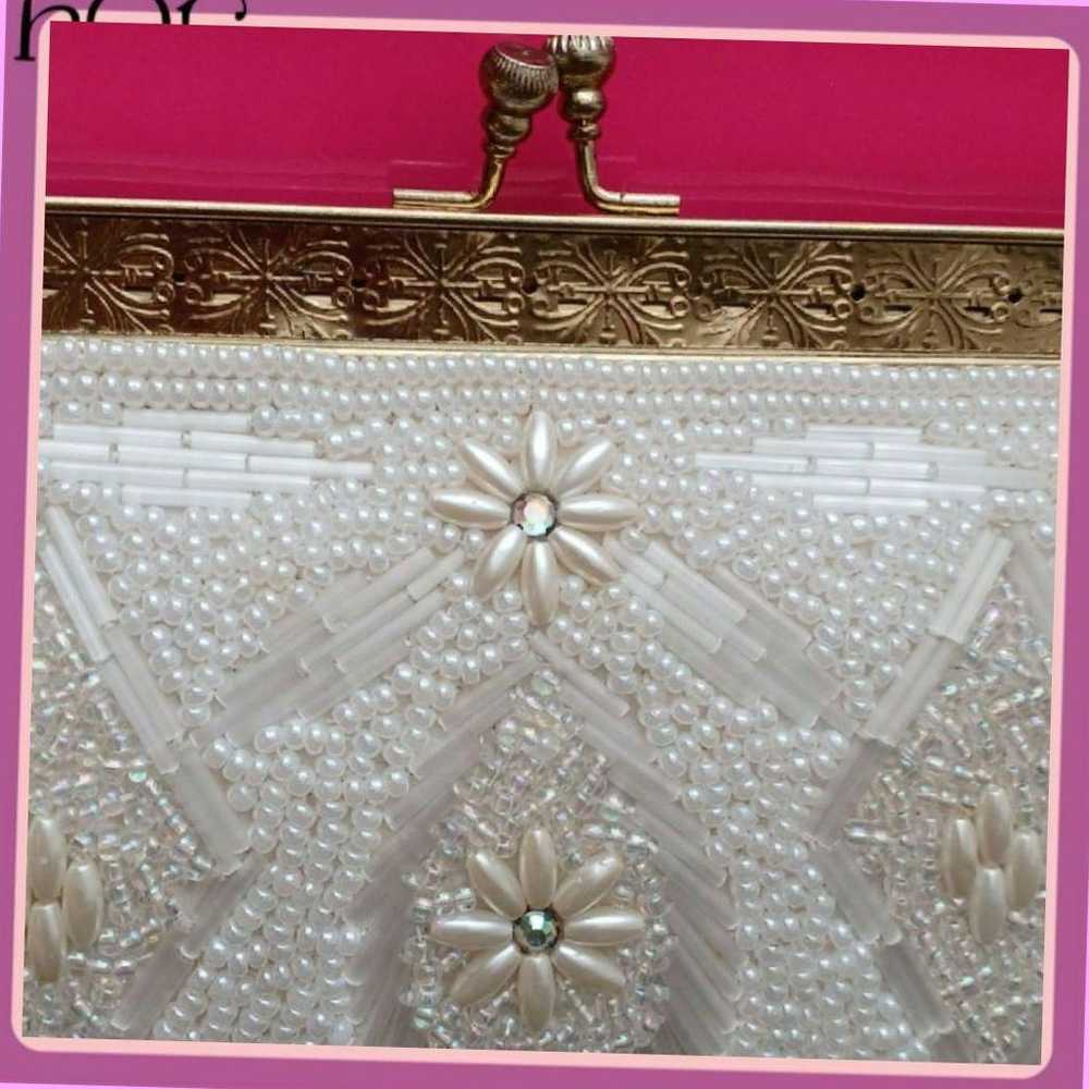 White Bijou Chain Clutch Bag with Gold Chain - image 6