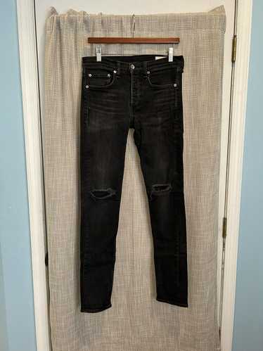 Rag & Bone Rag and Bone Black Distressed Skinny Fi