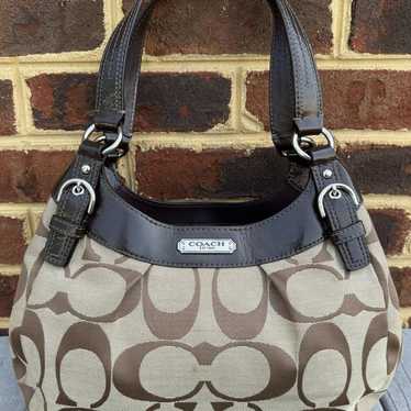 Coach Soho Signature Hobo Purse Logo Monogram Han… - image 1