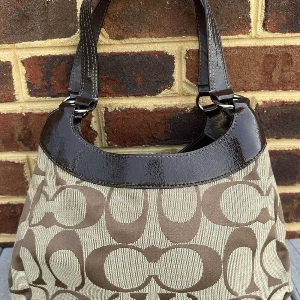 Coach Soho Signature Hobo Purse Logo Monogram Han… - image 4