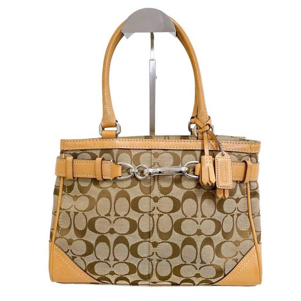 Unused Coach 8K06 Handbag Leather Signature Canva… - image 2