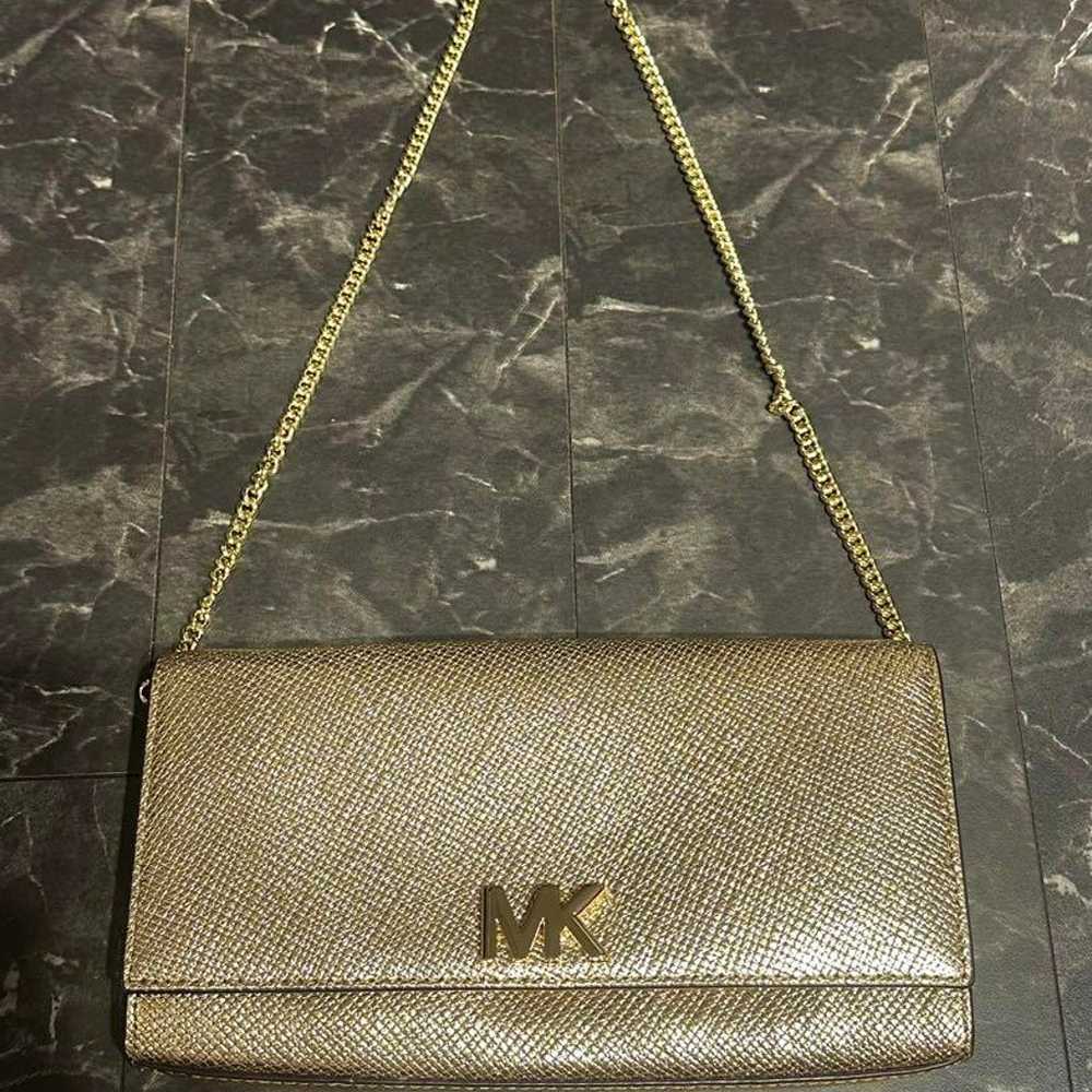 MICHAEL KORS Gold Clutch Shoulder Bag - image 1