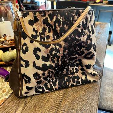 Coach leopard purse handbag - image 1