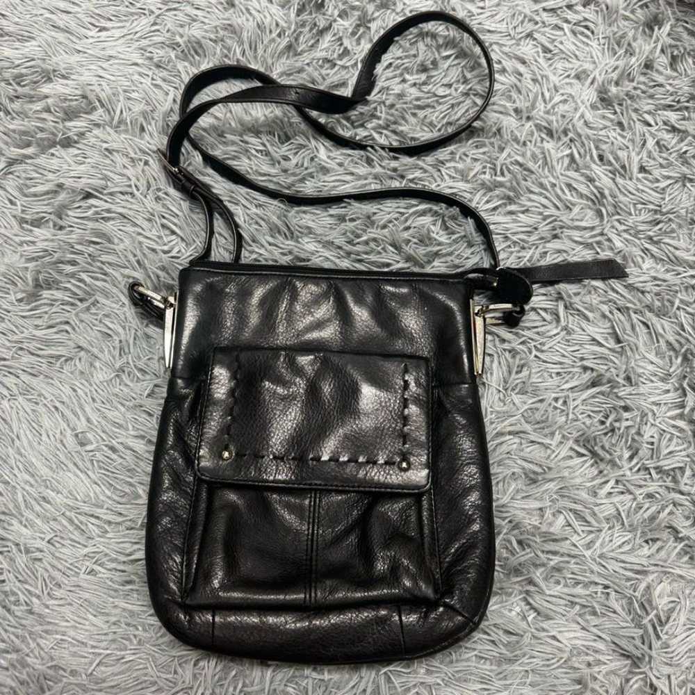 B Makowsky Genuine Leather Black Crossbody Bag - image 1