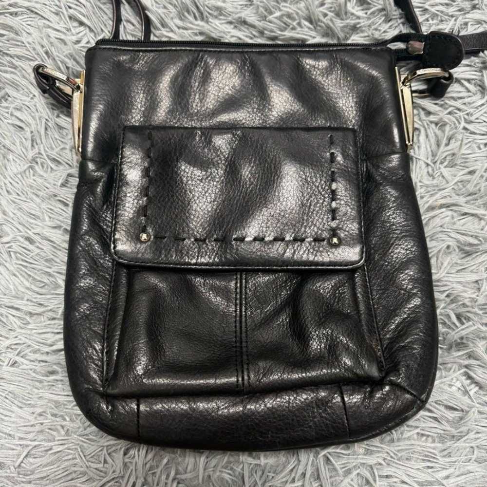 B Makowsky Genuine Leather Black Crossbody Bag - image 2