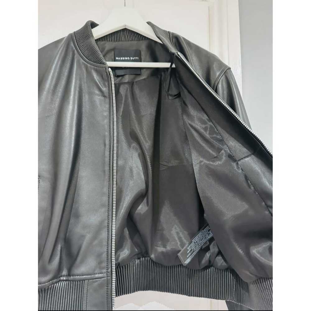 Massimo Dutti Leather biker jacket - image 4