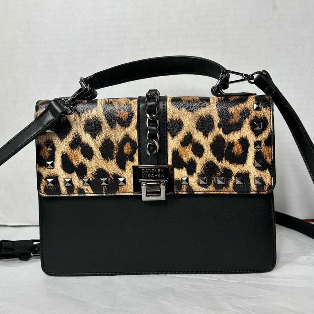 Badgley Mischka color block studded Leopard cross… - image 4