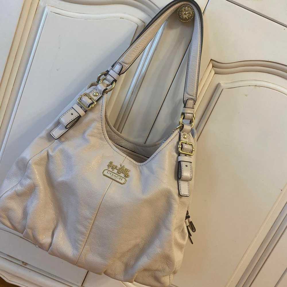 Coach shoulder bag in off-white color. - image 1