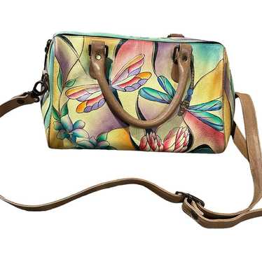 Anna by Anuschka zip around hand painted satchel!