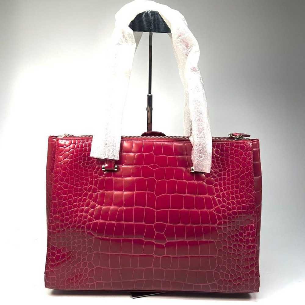 FURLA FURLA Tote Bag Handbag Crocodile Embossed C… - image 2