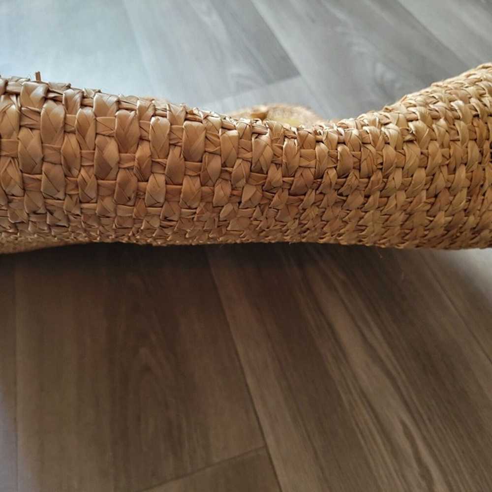 Vintage Mexico Hand Woven Straw Raffia Wicker Bea… - image 5