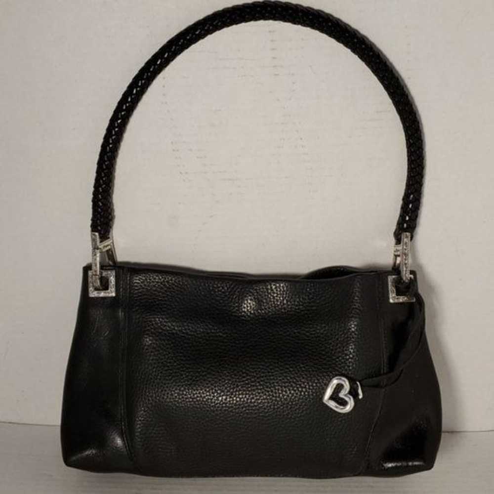 VINTAGE Brighton Isadora Bag Black Pebbled Leathe… - image 11