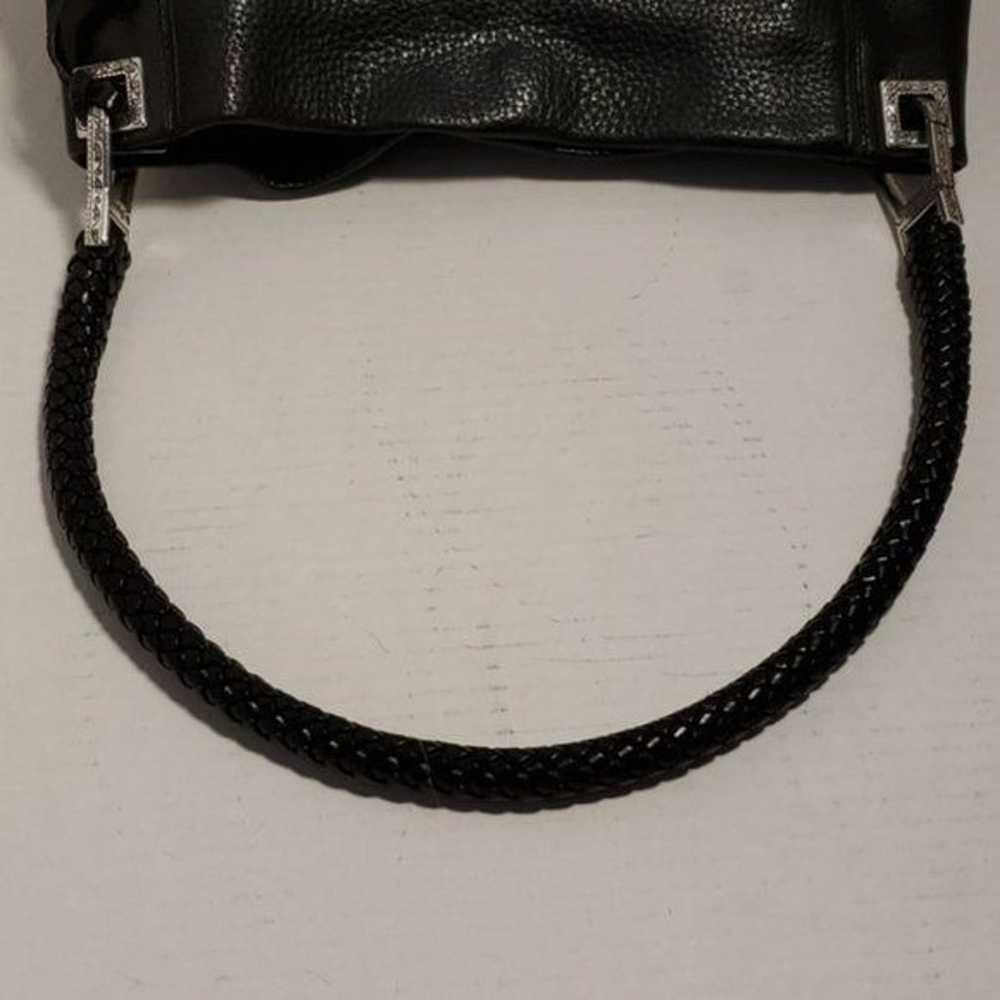 VINTAGE Brighton Isadora Bag Black Pebbled Leathe… - image 2