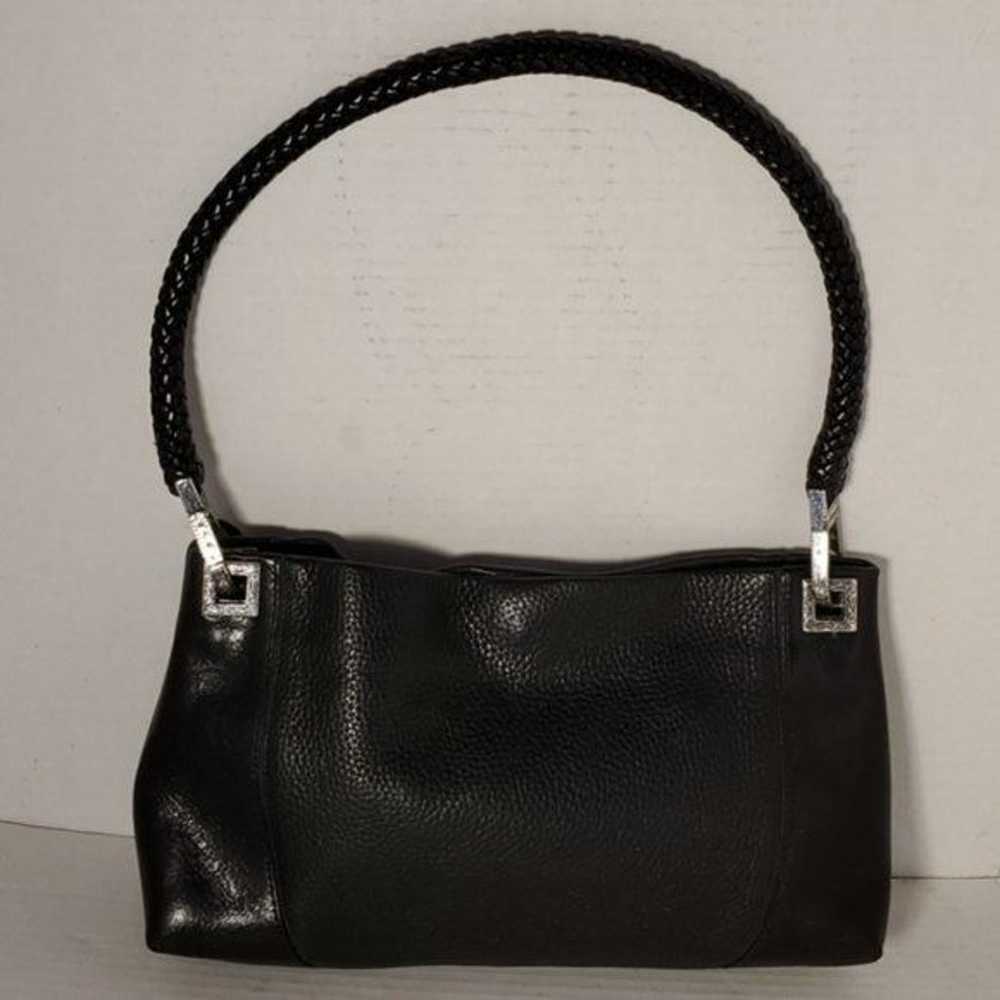 VINTAGE Brighton Isadora Bag Black Pebbled Leathe… - image 3