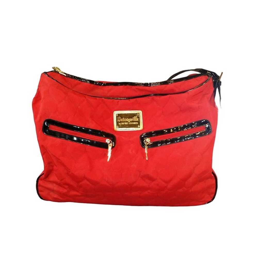 Betsey Johnson Betseyville Quilted Red Carry On T… - image 1