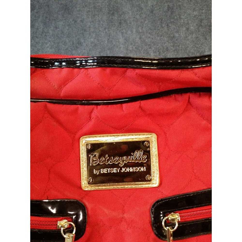 Betsey Johnson Betseyville Quilted Red Carry On T… - image 3