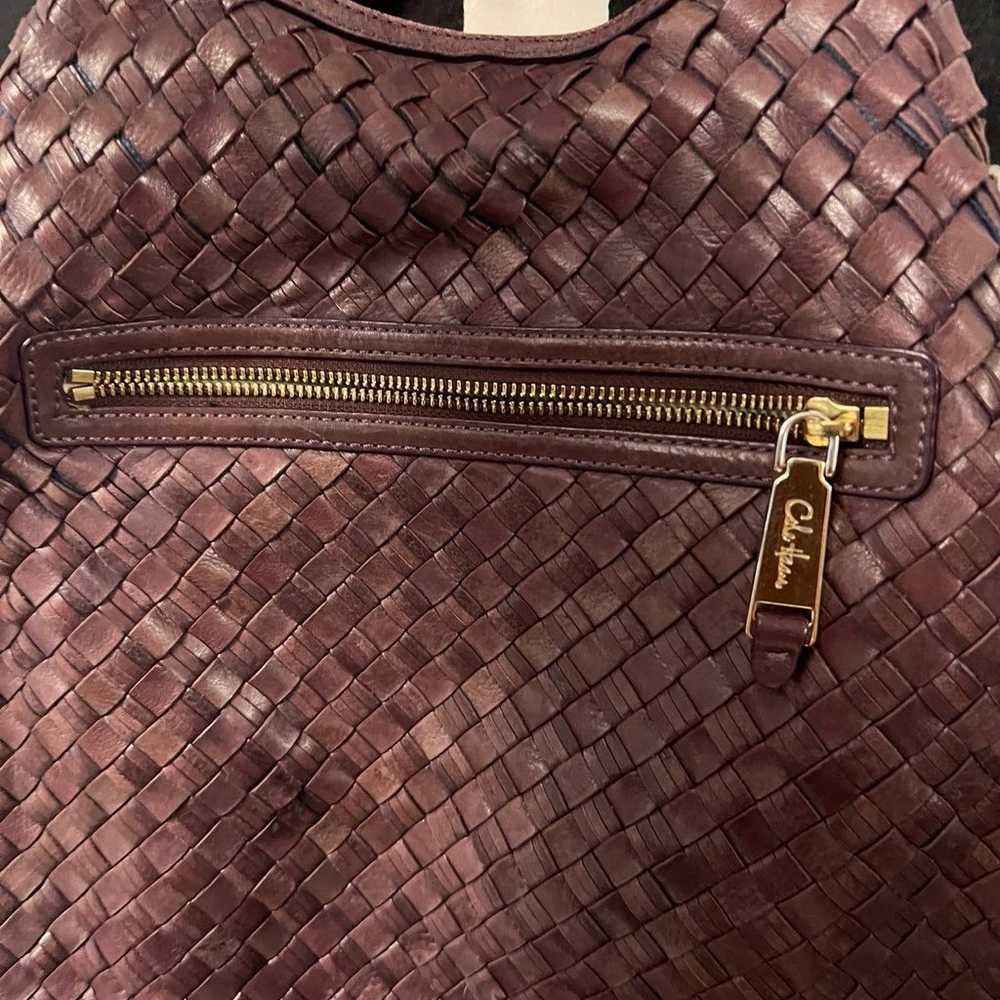 Cole Haan Woven Leather Tote Handbag - image 10