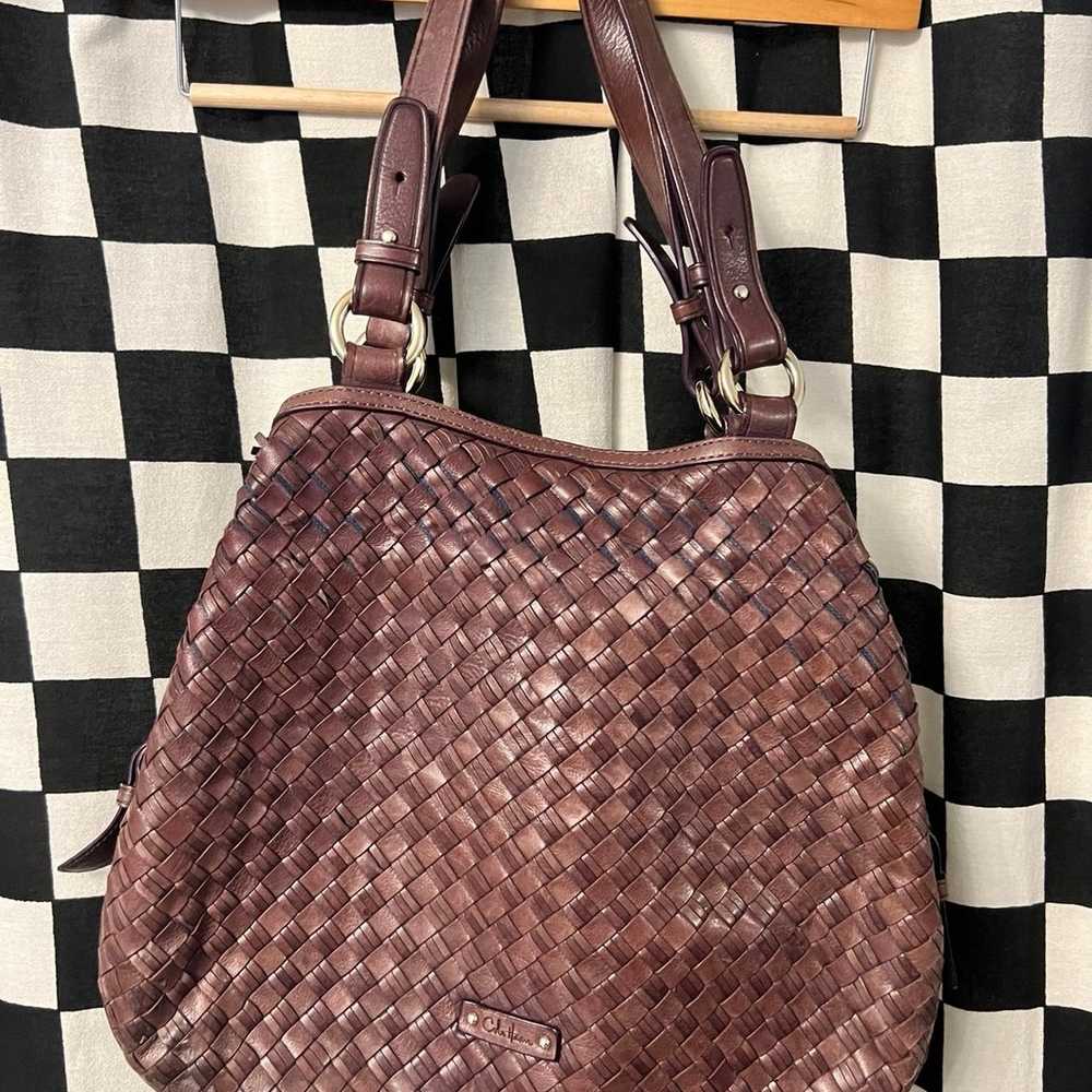 Cole Haan Woven Leather Tote Handbag - image 1