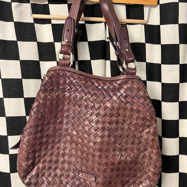 Cole Haan Woven Leather Tote Handbag - image 1