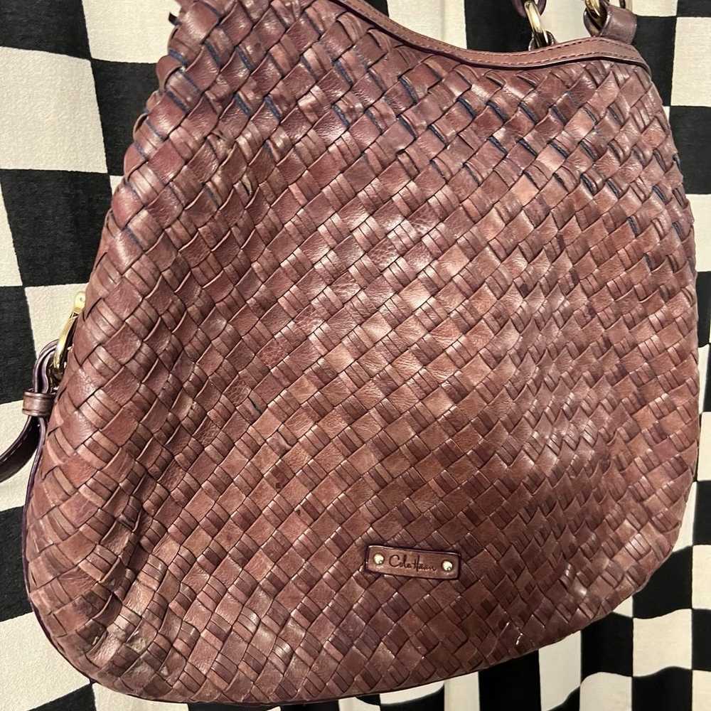 Cole Haan Woven Leather Tote Handbag - image 3