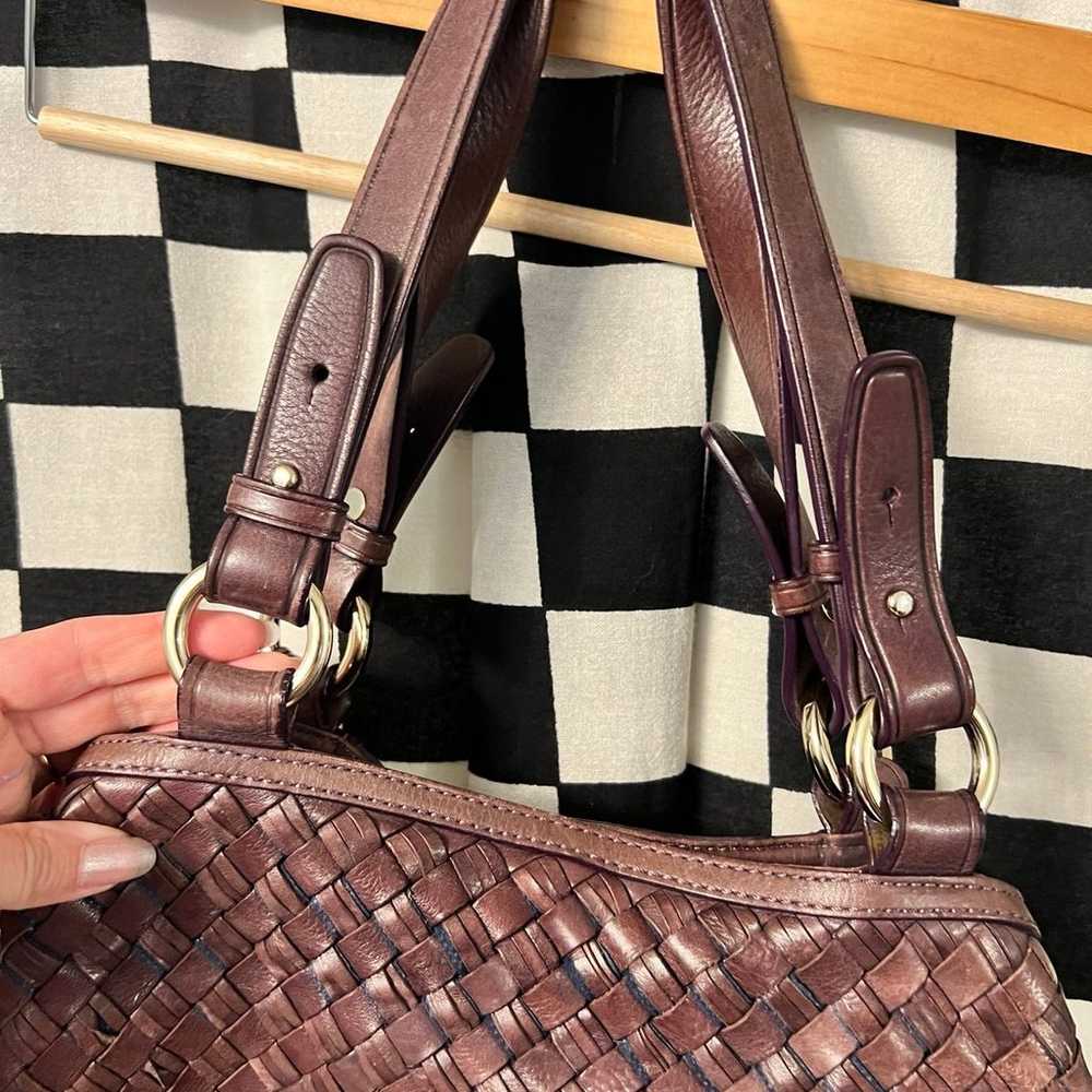 Cole Haan Woven Leather Tote Handbag - image 4