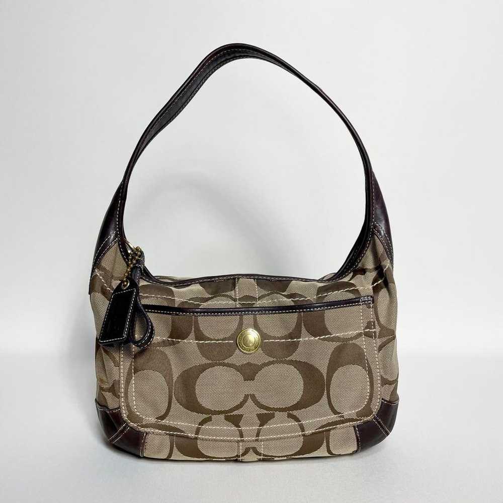 2408-132 | Coach Signature Handbag Dark Brown - image 1