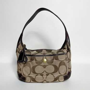 2408-132 | Coach Signature Handbag Dark Brown - image 1