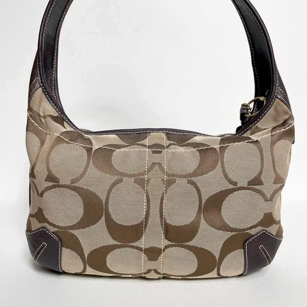 2408-132 | Coach Signature Handbag Dark Brown - image 3