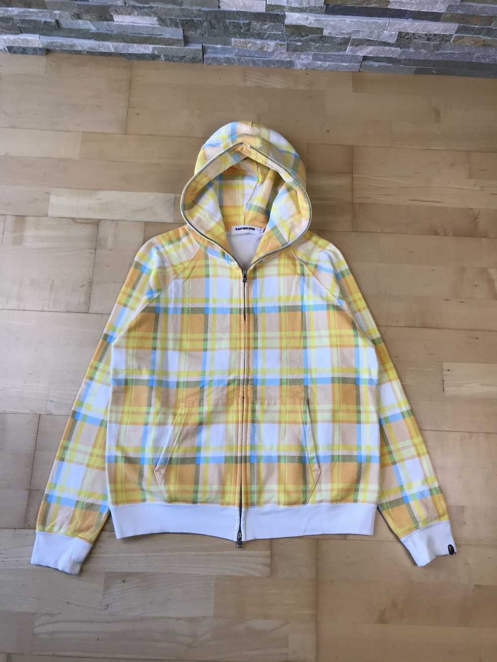 Bape Bape Yellow Check Pattern Fullzip - image 1