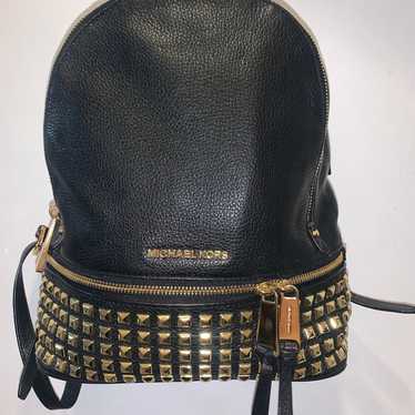 Michael kors black leather backpack - image 1