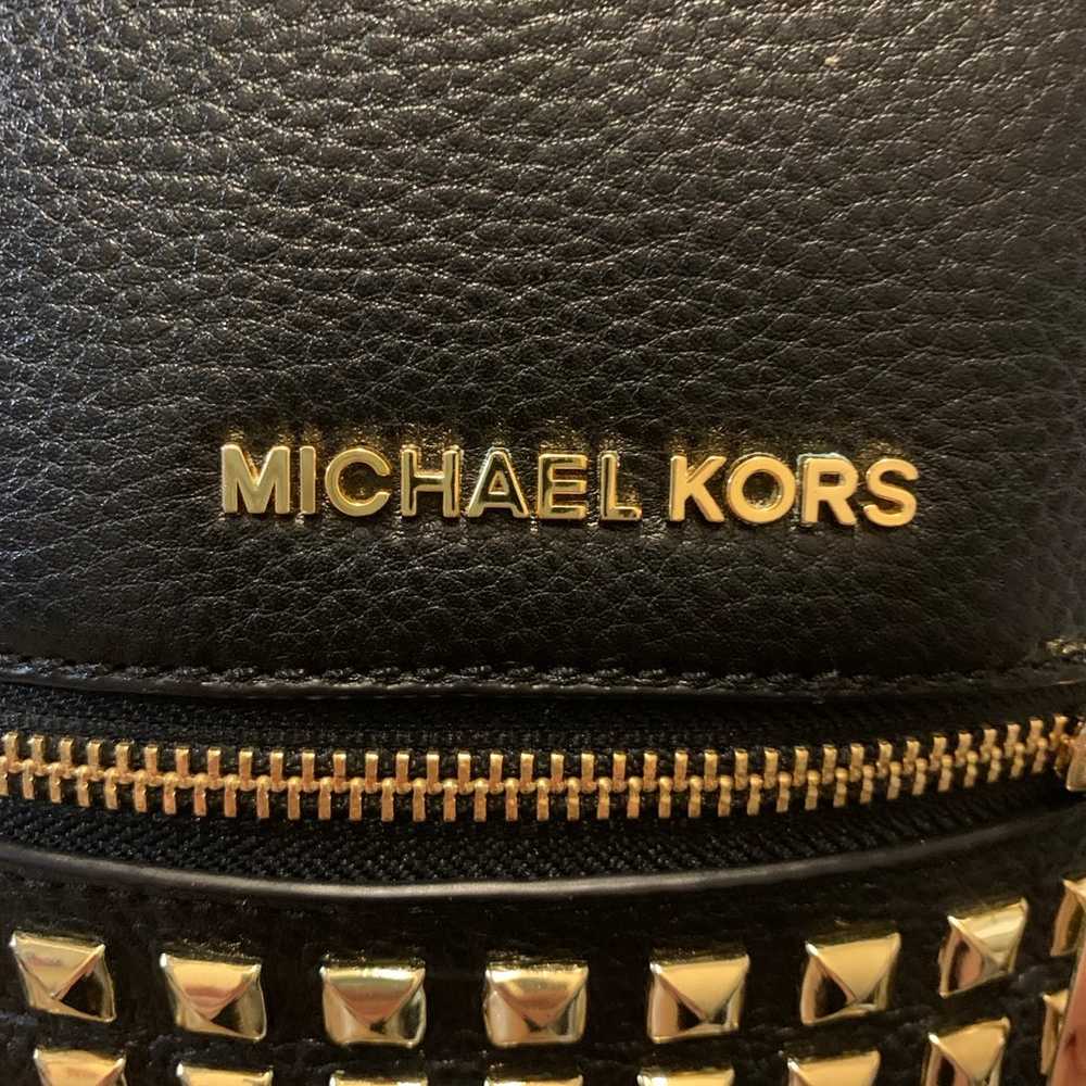 Michael kors black leather backpack - image 3