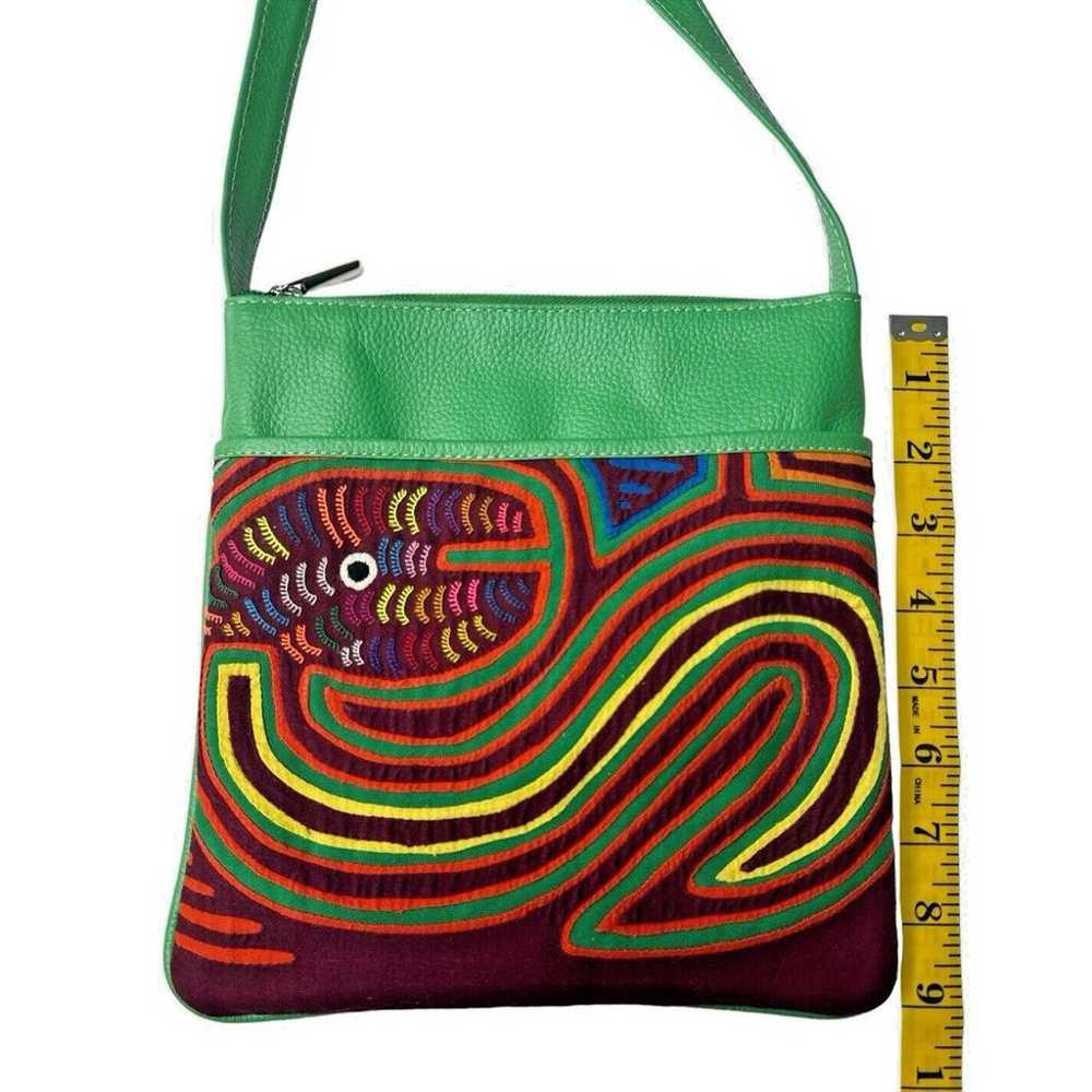 Arte Kuna Colombia Leather Crossbody Bag - Mola D… - image 3